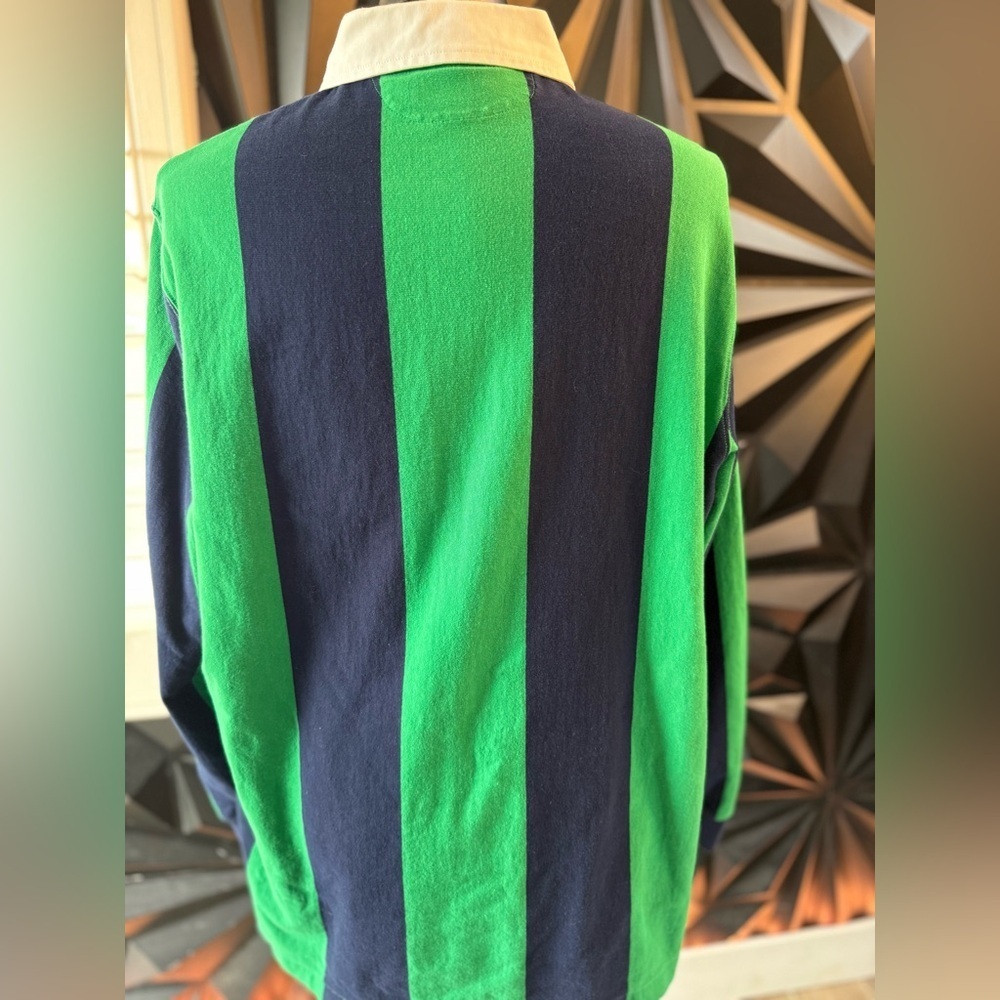 Polo Sport Green and Navy Striped Rugby - Picture 2 of 3